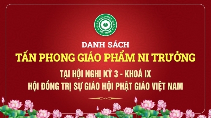 Danh sách tấn phong giáo phẩm Ni trưởng tại Hội nghị Kỳ 3 – Khóa IX HĐTS GHPGVN